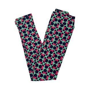 NEW Lularoe Leggings Disney Minnie Mouse L/XL Kids Teen Children New Bows Mint